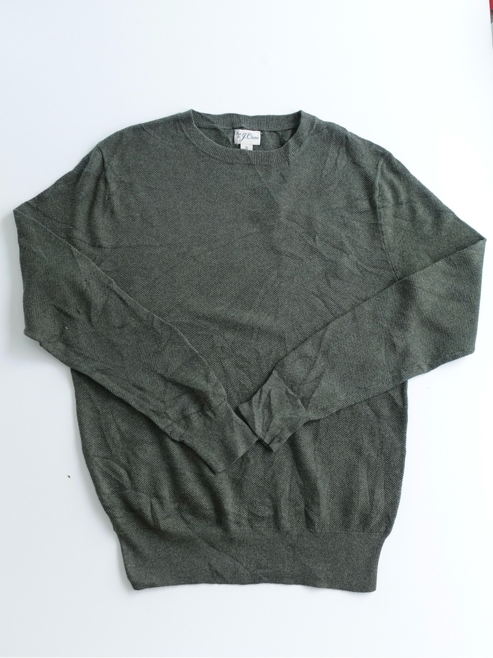 J. Crew Men's Crewneck Sweater in Olive Green | Small - Picture 2 of 7